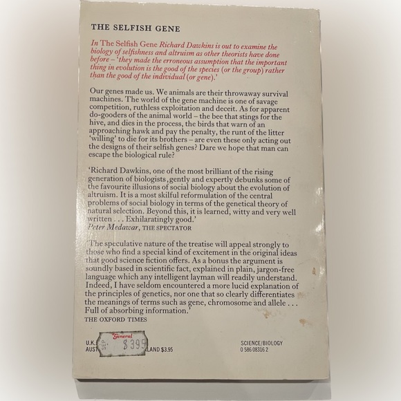🎈$5 add on - “The Selfish Gene” by Richard Dawkins ©️1976 - Picture 2 of 2